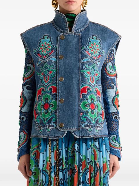 ETRO floral-motif gilet - Blue