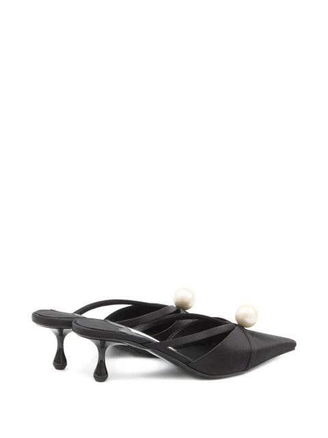 Jimmy Choo 50mm Sana pearl-embellished mules - Black - zdjęcie produktu nr 2