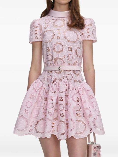 Self-Portrait floral lace mini dress - Pink - zdjęcie produktu nr 2