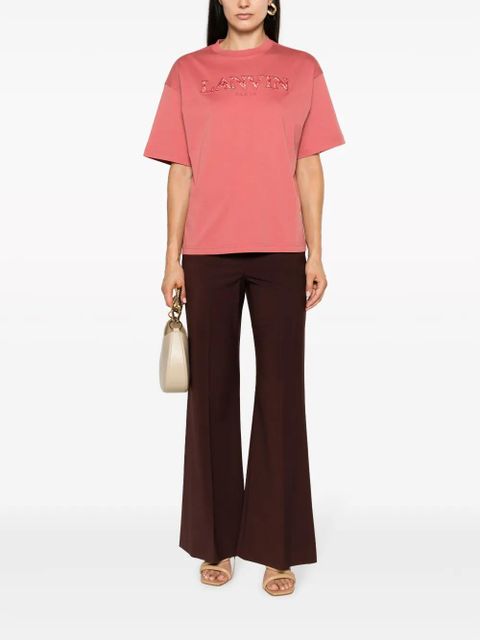 Lanvin logo-appliqué cotton T-shirt - Orange