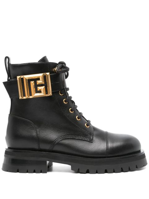 Balmain buckled-ankle leather boots - Black - zdjęcie produktu nr 1