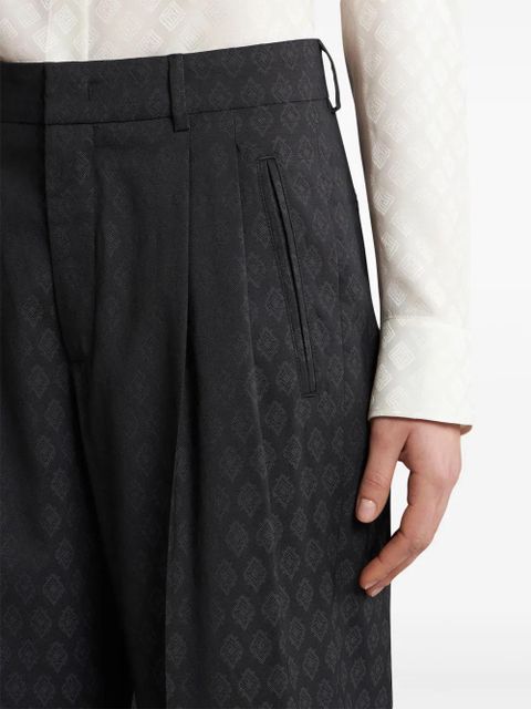 ETRO patterned-jacquard wool trousers - Black