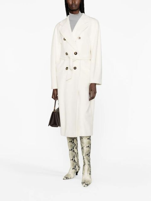 Max Mara belted double-breasted coat - White