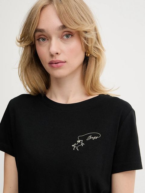 BOSS Orange t-shirt bawełniany damski kolor czarny 50545288