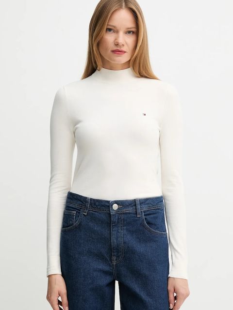 Tommy Hilfiger sweter damski kolor beżowy lekki WW0WW47462 - zdjęcie produktu nr 1