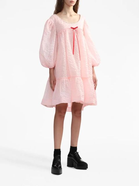 Simone Rocha bow-detail puff-sleeve dress - Pink