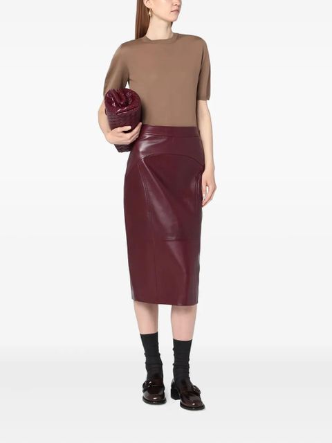 Max Mara short-sleeve round-neck wool T-shirt - Brown - zdjęcie produktu nr 2