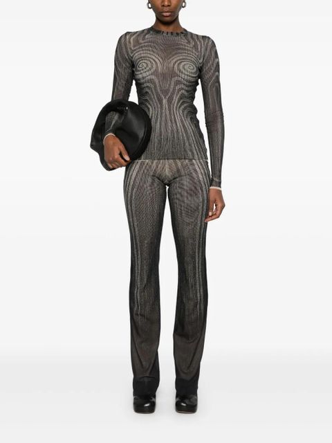 Jean Paul Gaultier spiral-print trousers - Black - zdjęcie produktu nr 2