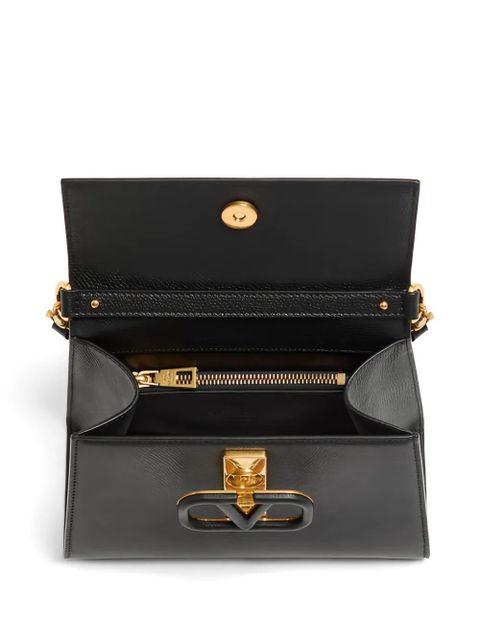 Valentino Garavani VSling grainy leather shoulder bag - Black