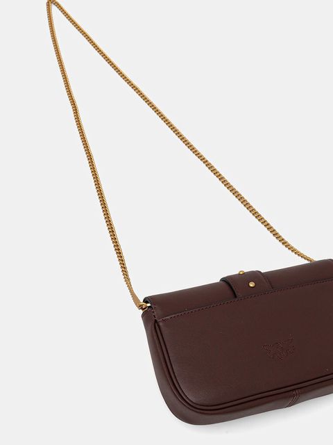 Pinko torebka skórzana kolor brązowy 100061 A0F1 - zdjęcie produktu nr 2