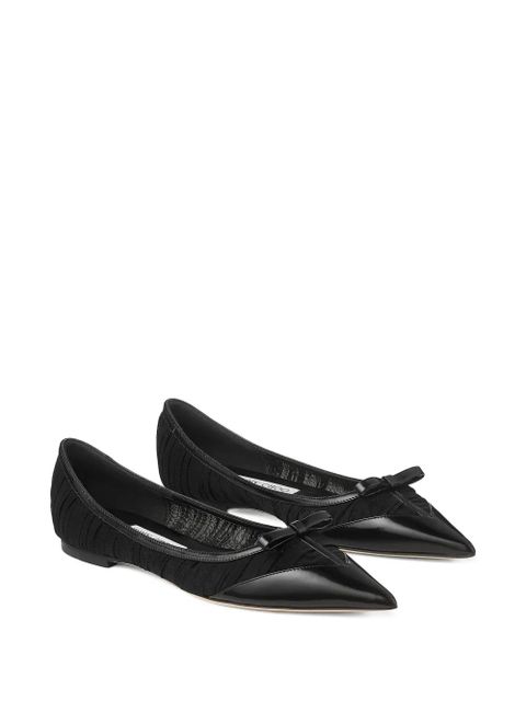 Jimmy Choo Love Mesh bow ballet flats - Black