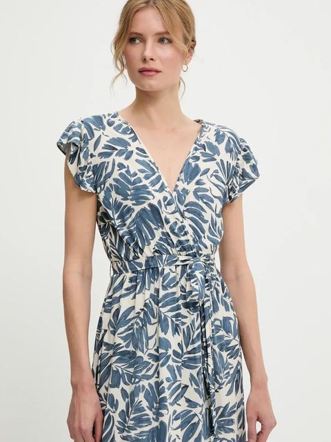 Answear.LAB sukienka kolor niebieski maxi rozkloszowana