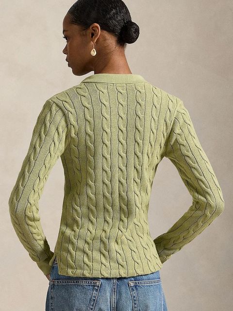 Polo Ralph Lauren sweter bawełniany damskie kolor zielony lekki 211959100 - zdjęcie produktu nr 2