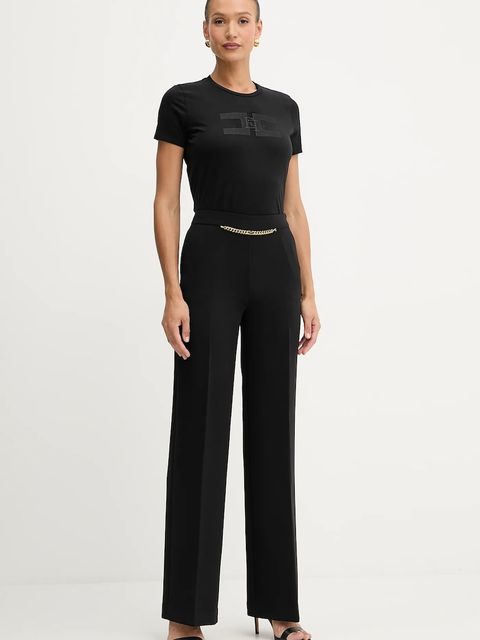 Elisabetta Franchi t-shirt bawełniany damski kolor czarny MA00756E2 - zdjęcie produktu nr 2