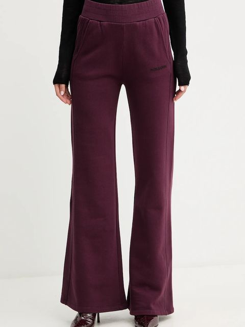 Patrizia Pepe spodnie dresowe bawełniane damskie kolor fioletowy gładkie 2P1718 J079 - zdjęcie produktu nr 1