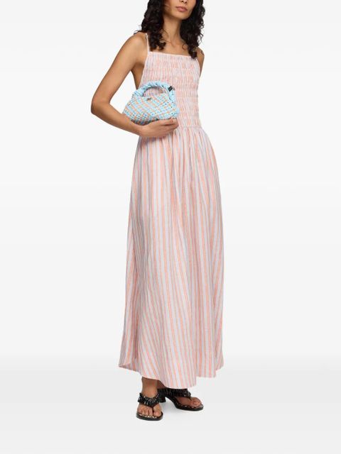 GANNI striped shirred dress - Blue - zdjęcie produktu nr 2