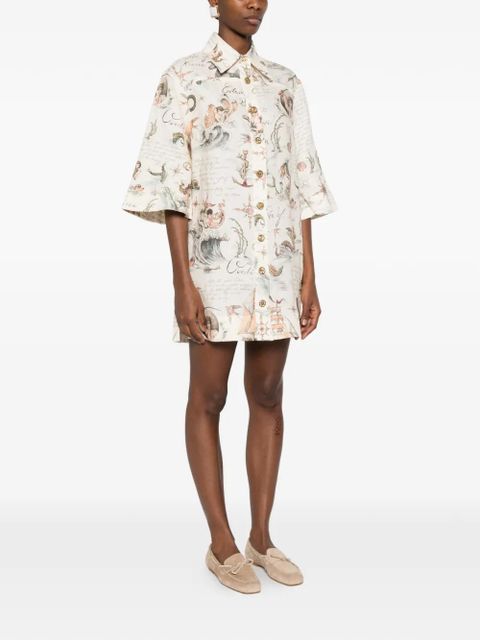 ZIMMERMANN buttoned graphic mini dress - Neutrals - zdjęcie produktu nr 2