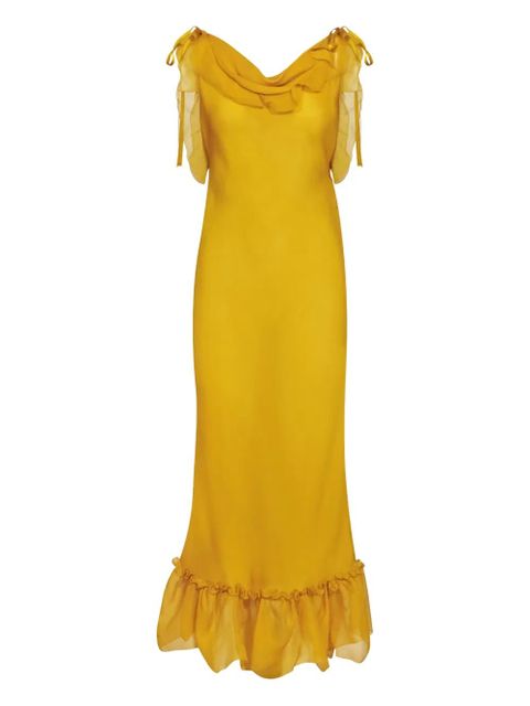 Saint Laurent ruffled maxi dress - Yellow