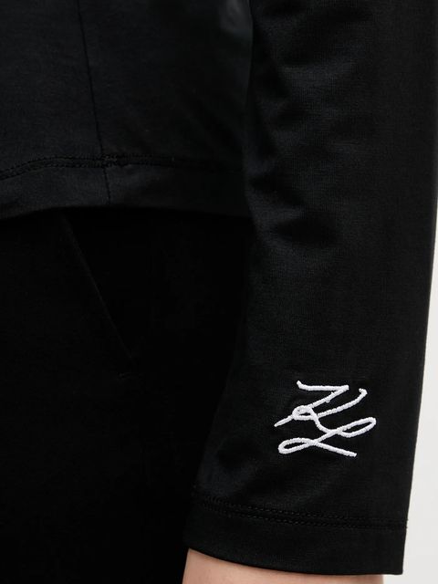 Karl Lagerfeld bluzka damska kolor czarny gładka B1W17009