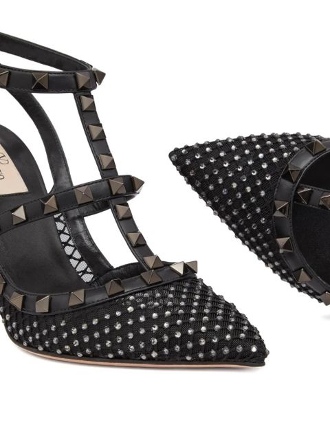 Valentino Garavani 100mm Rockstud mesh pumps - Black