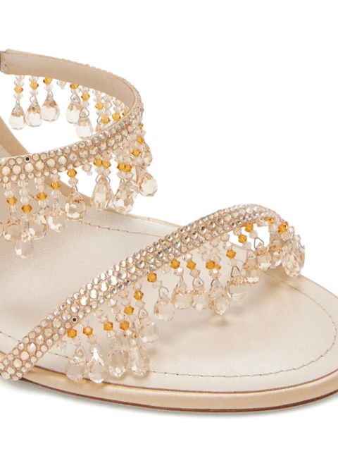 René Caovilla 100mm Chandelier crystal-embellished sandals - Neutrals