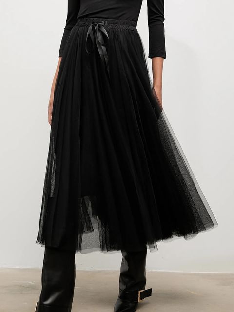 Answear.LAB spódnica kolor czarny maxi rozkloszowana