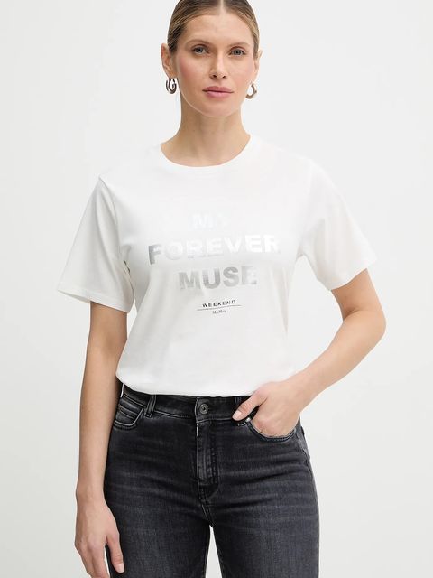 Weekend Max Mara t-shirt bawełniany TENUE damski kolor biały 2615971051600 - zdjęcie produktu nr 1