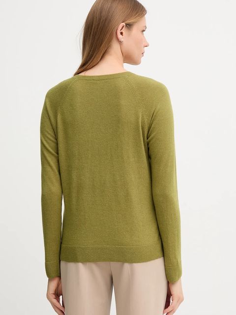 United Colors of Benetton sweter z domieszką wełny damski kolor zielony 1035D1P17 - zdjęcie produktu nr 2