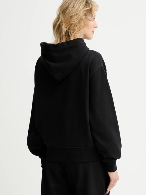 Calvin Klein bluza damska kolor czarny z kapturem gładka LV044D204G