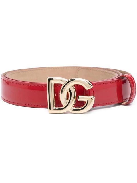 Dolce & Gabbana logo-plaque patent belt - Red - zdjęcie produktu nr 1