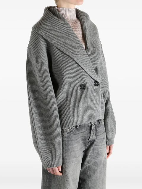 TOTEME double-breasted shawl-lapel cardigan - Grey