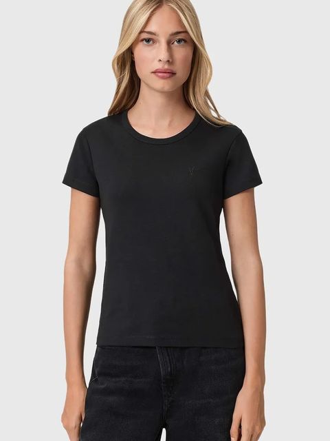 AllSaints t-shirt bawełniany damski kolor czarny W285JC - zdjęcie produktu nr 1