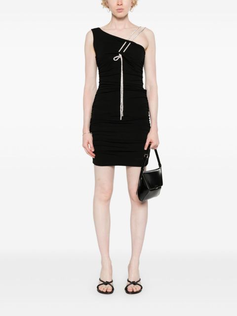 Off-White asymmetric crepe mini dress - Black