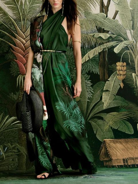 Johanna Ortiz Silent Water floral-pattern top - Green