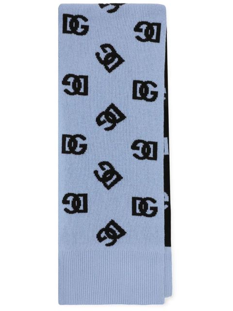 Dolce & Gabbana DNA intarsia-knit logo scarf - Blue - zdjęcie produktu nr 1