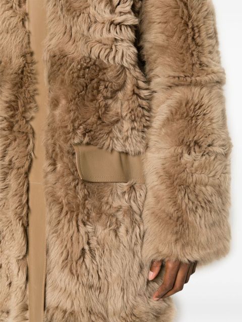 TOTEME shearling single-breasted maxi coat - Neutrals
