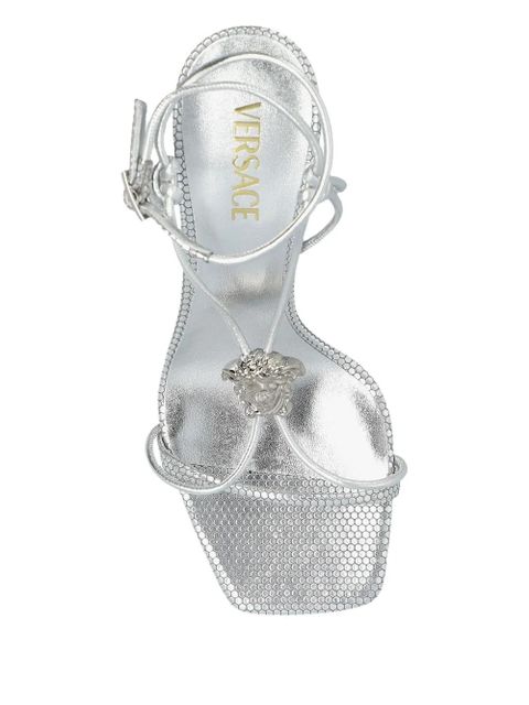 Versace 85mm La Medusa lace-up sandals - 1E01P - 1E01P Silver Palladium