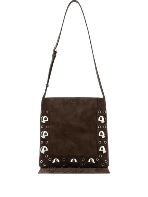 Valentino Garavani Nellcôte suede shoulder bag - Brown