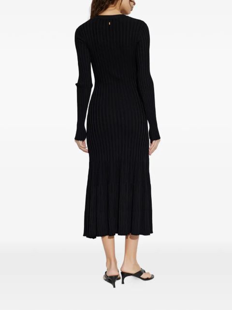 AMI Paris ribbed-knit long-sleeve midi dress - Black
