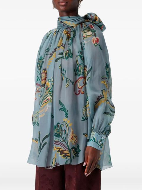 ETRO bow-collar top - Blue