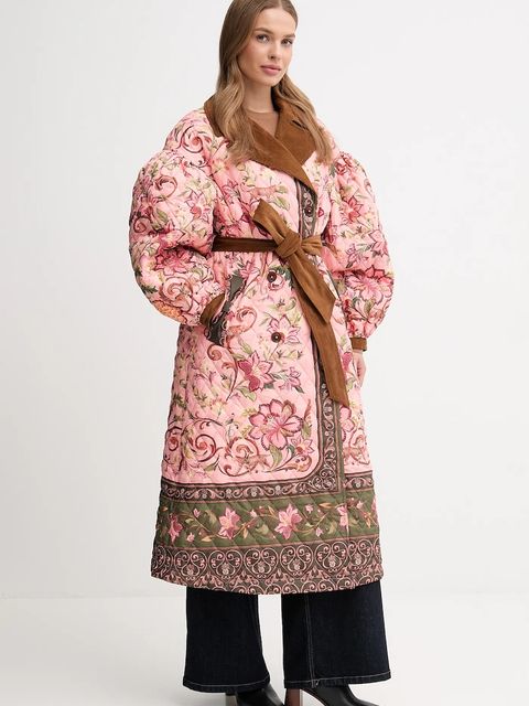 Barbour płaszcz x Farm Rio kolor różowy LQU1870 - zdjęcie produktu nr 2