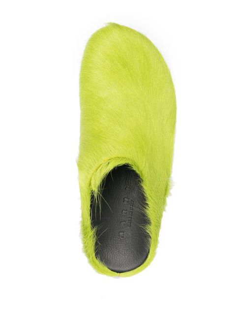 Marni Fussbet Sabot calf-hair slippers - Green