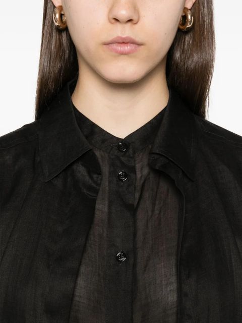 TOTEME button-down ramie shirt - Black