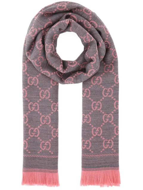 Gucci GG jacquard wool scarf - Pink