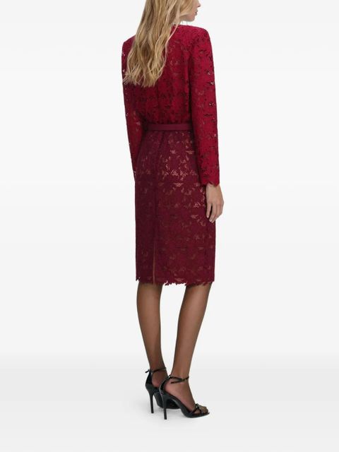 Self-Portrait lace midi dress - Red