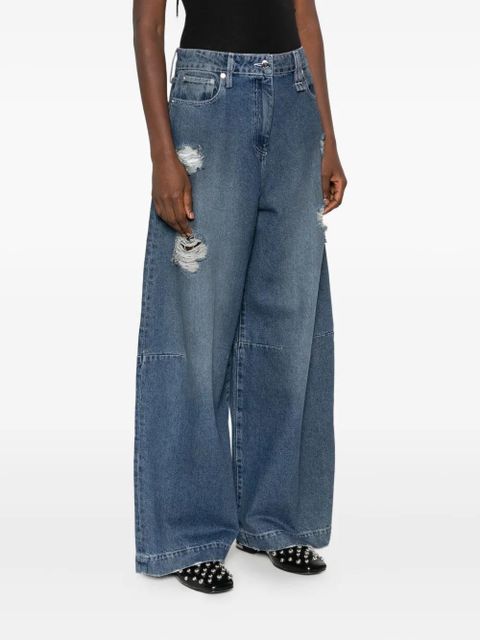 Simone Rocha distressed jeans - Blue