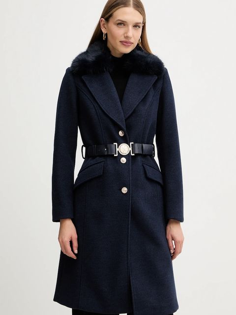 Guess płaszcz z domieszką wełny NEW PATRICE kolor granatowy W5BL25 W2672 - zdjęcie produktu nr 1