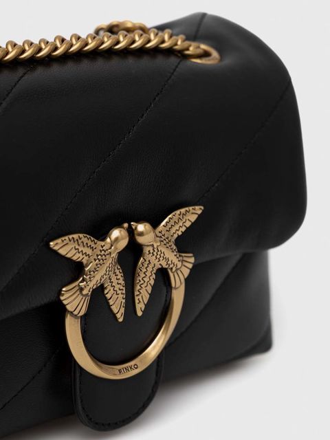 Pinko torebka skórzana kolor czarny 100039 A0F2