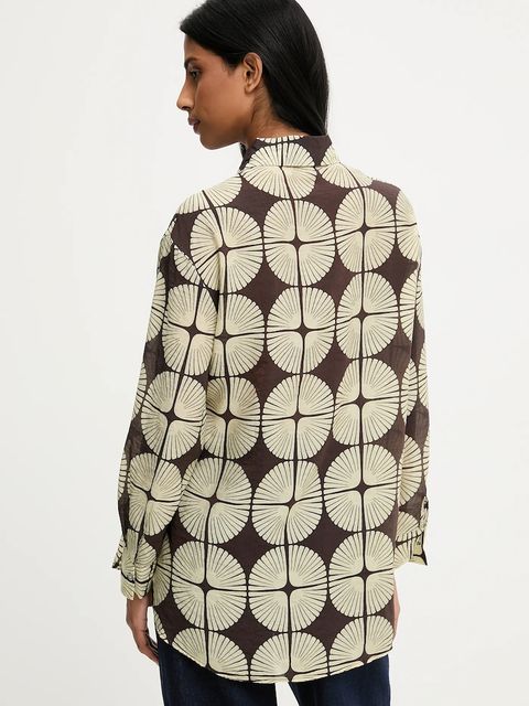 Answear.LAB koszula damska kolor zielony relaxed z kołnierzykiem klasycznym