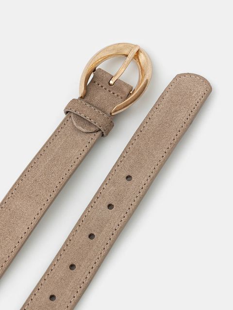 Answear.LAB pasek zamszowy damski kolor beżowy